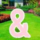 Blush Pink Ampersand Corrugated Plastic Yard Sign, 30in